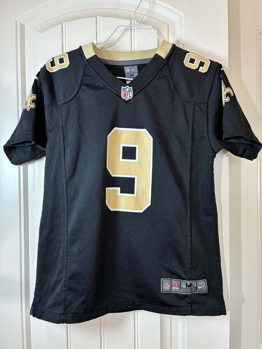 Nike NFL On Field New Orleans Saints Drew Brees #9 Black Jersey, Youth Med 10/12